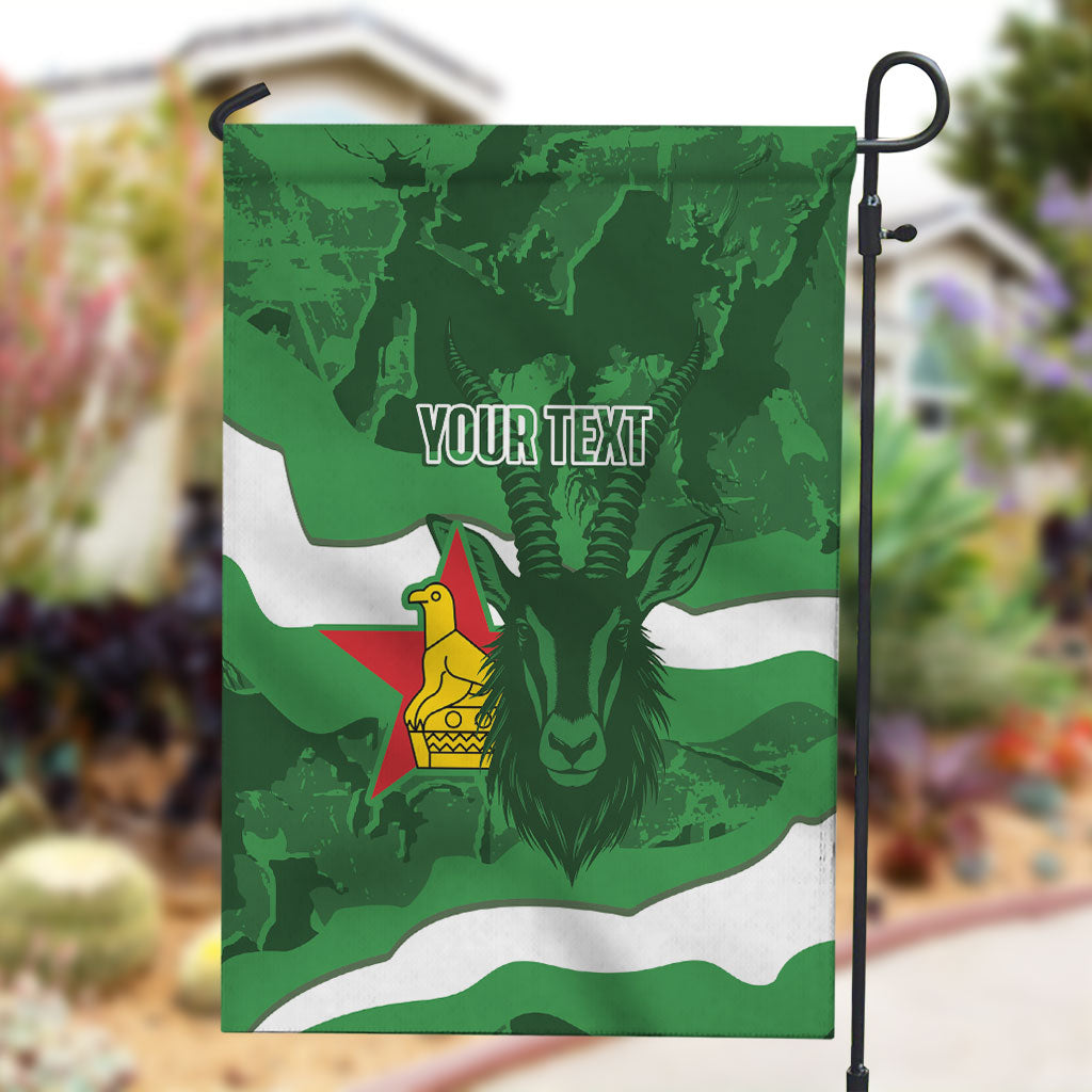 Custom Zimbabwe Rugby 2026 Garden Flag Go Sables Sporty Grunge Style