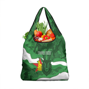 Custom Zimbabwe Rugby 2026 Grocery Bag Go Sables Sporty Grunge Style