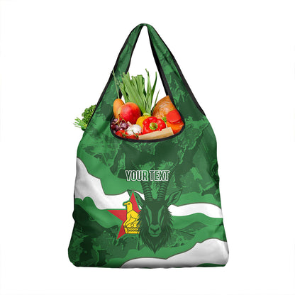Custom Zimbabwe Rugby 2026 Grocery Bag Go Sables Sporty Grunge Style