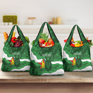 Custom Zimbabwe Rugby 2026 Grocery Bag Go Sables Sporty Grunge Style