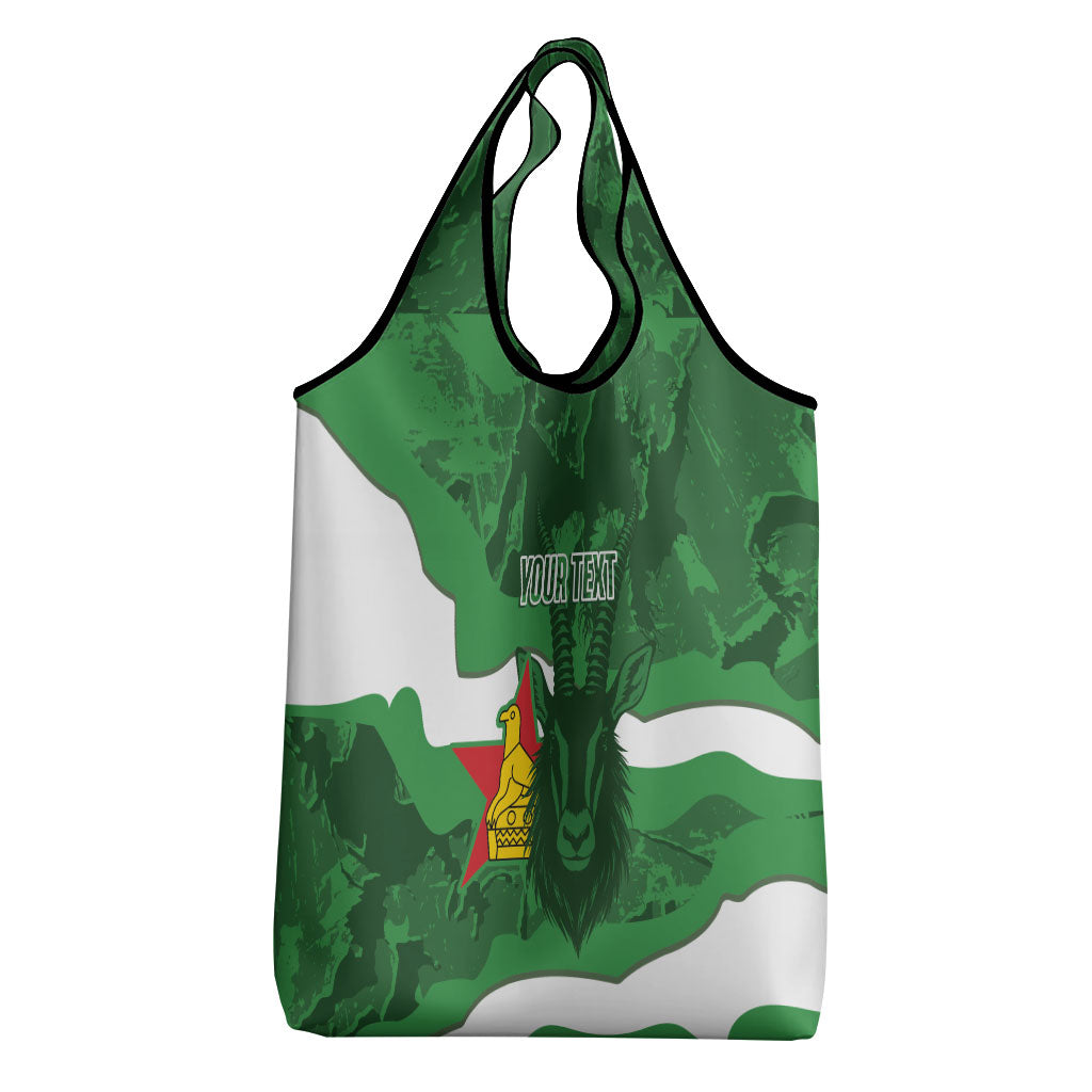 Custom Zimbabwe Rugby 2026 Grocery Bag Go Sables Sporty Grunge Style