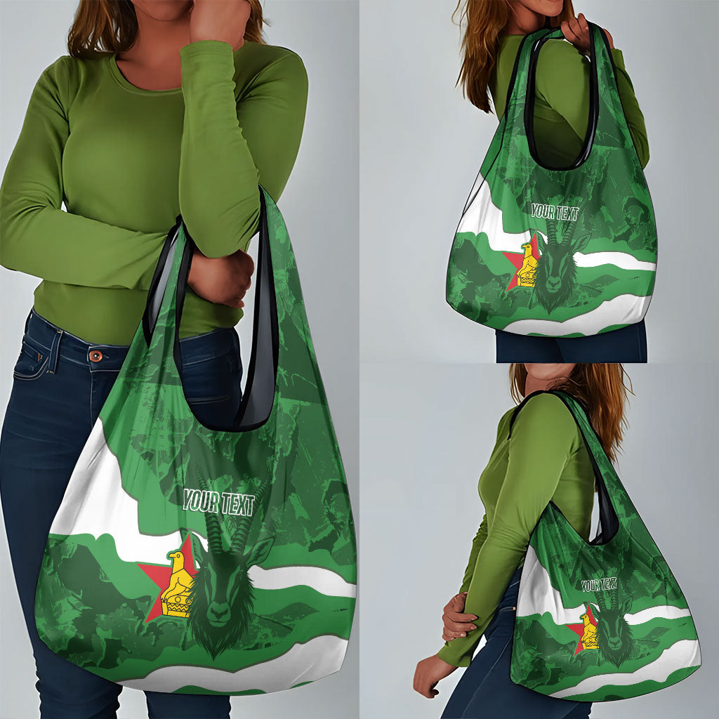 Custom Zimbabwe Rugby 2026 Grocery Bag Go Sables Sporty Grunge Style
