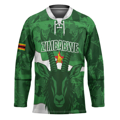 Custom Zimbabwe Rugby 2026 Hockey Jersey Go Sables Sporty Grunge Style