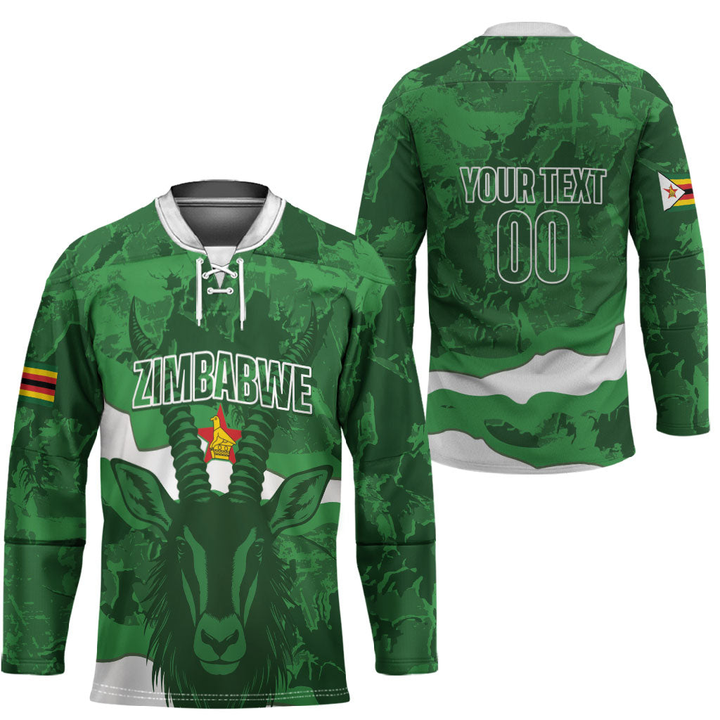 Custom Zimbabwe Rugby 2026 Hockey Jersey Go Sables Sporty Grunge Style