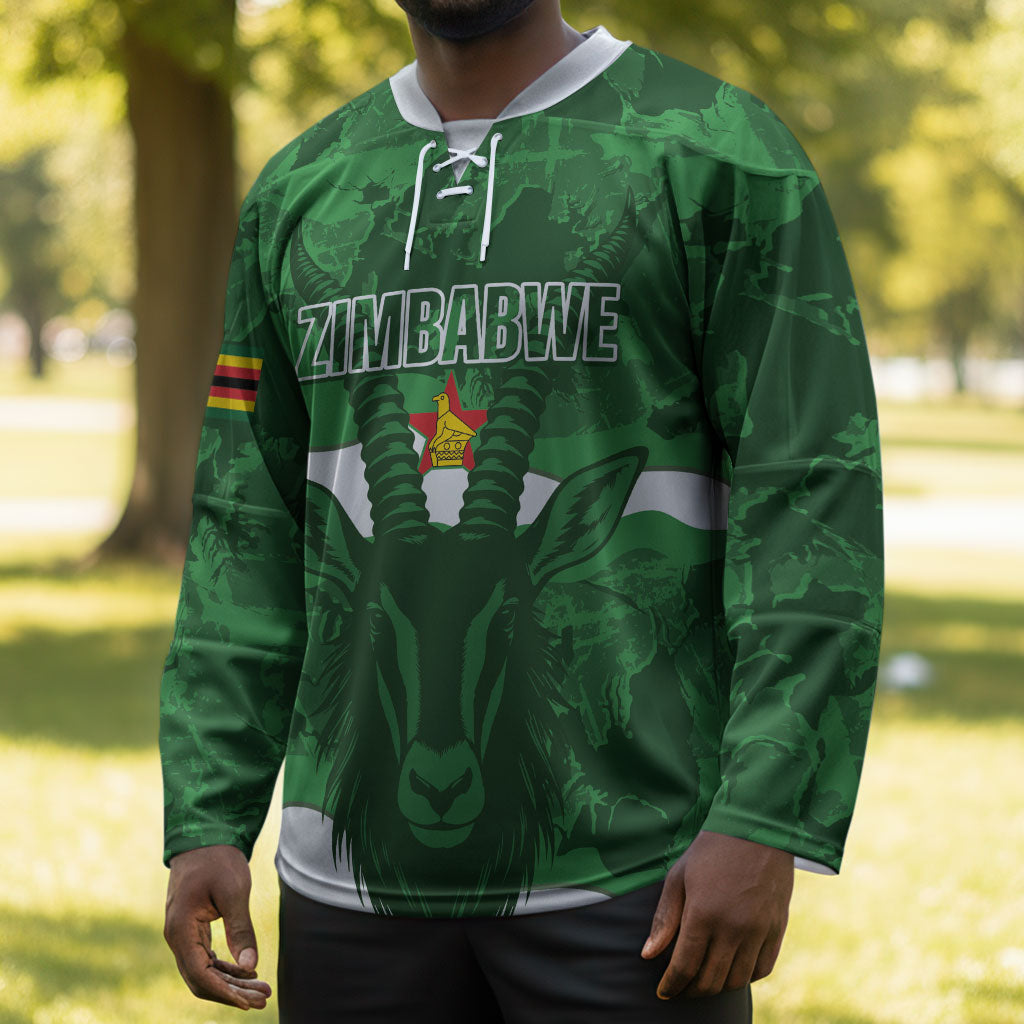 Custom Zimbabwe Rugby 2026 Hockey Jersey Go Sables Sporty Grunge Style