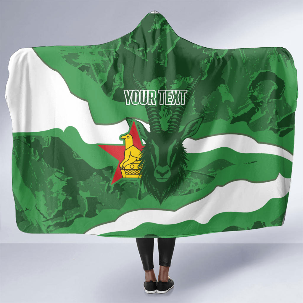 Custom Zimbabwe Rugby 2026 Hooded Blanket Go Sables Sporty Grunge Style