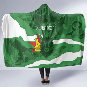 Custom Zimbabwe Rugby 2026 Hooded Blanket Go Sables Sporty Grunge Style