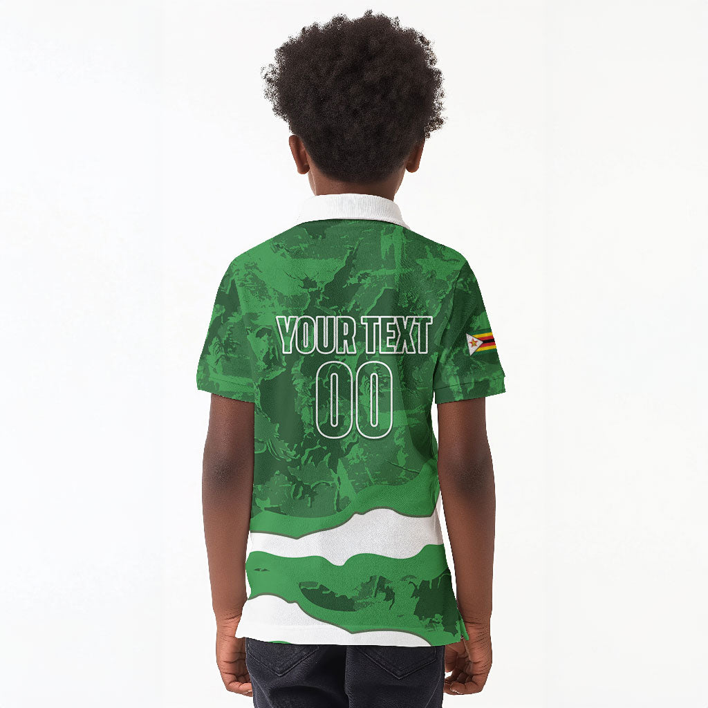 Custom Zimbabwe Rugby 2026 Kid Polo Shirt Go Sables Sporty Grunge Style