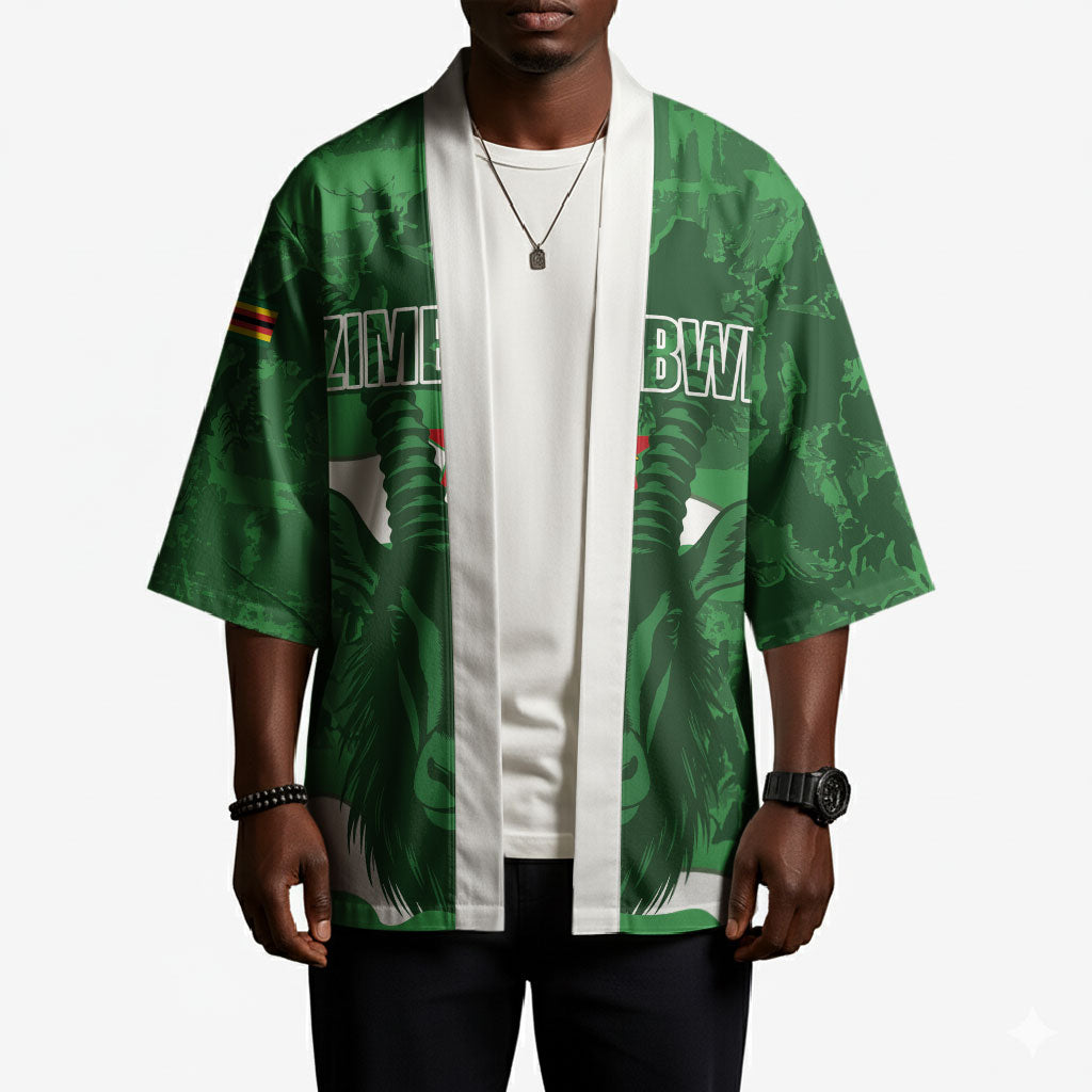 Custom Zimbabwe Rugby 2026 Kimono Go Sables Sporty Grunge Style