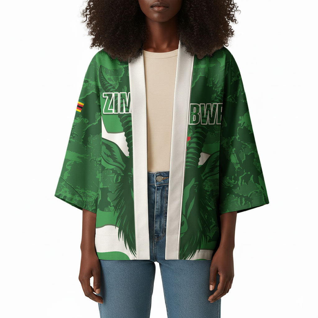Custom Zimbabwe Rugby 2026 Kimono Go Sables Sporty Grunge Style