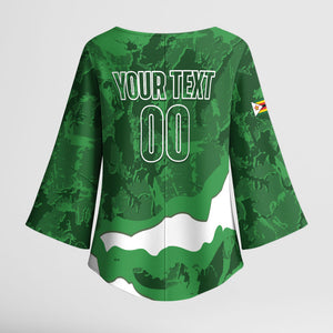Custom Zimbabwe Rugby 2026 Kimono Sleeve Blouse Go Sables Sporty Grunge Style