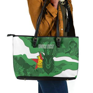 Custom Zimbabwe Rugby 2026 Leather Tote Bag Go Sables Sporty Grunge Style