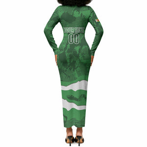 Custom Zimbabwe Rugby 2026 Long Sleeve Bodycon Dress Go Sables Sporty Grunge Style
