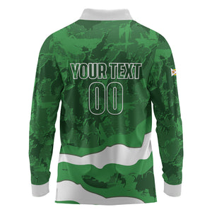 Custom Zimbabwe Rugby 2026 Long Sleeve Polo Shirt Go Sables Sporty Grunge Style
