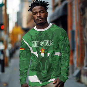 Custom Zimbabwe Rugby 2026 Long Sleeve Shirt Go Sables Sporty Grunge Style