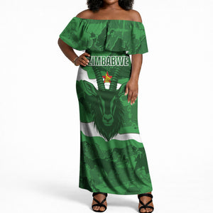 Custom Zimbabwe Rugby 2026 Off Shoulder Maxi Dress Go Sables Sporty Grunge Style