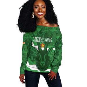 Custom Zimbabwe Rugby 2026 Off Shoulder Sweater Go Sables Sporty Grunge Style