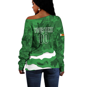 Custom Zimbabwe Rugby 2026 Off Shoulder Sweater Go Sables Sporty Grunge Style