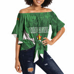 Custom Zimbabwe Rugby 2026 Off Shoulder Wrap Waist Top Go Sables Sporty Grunge Style