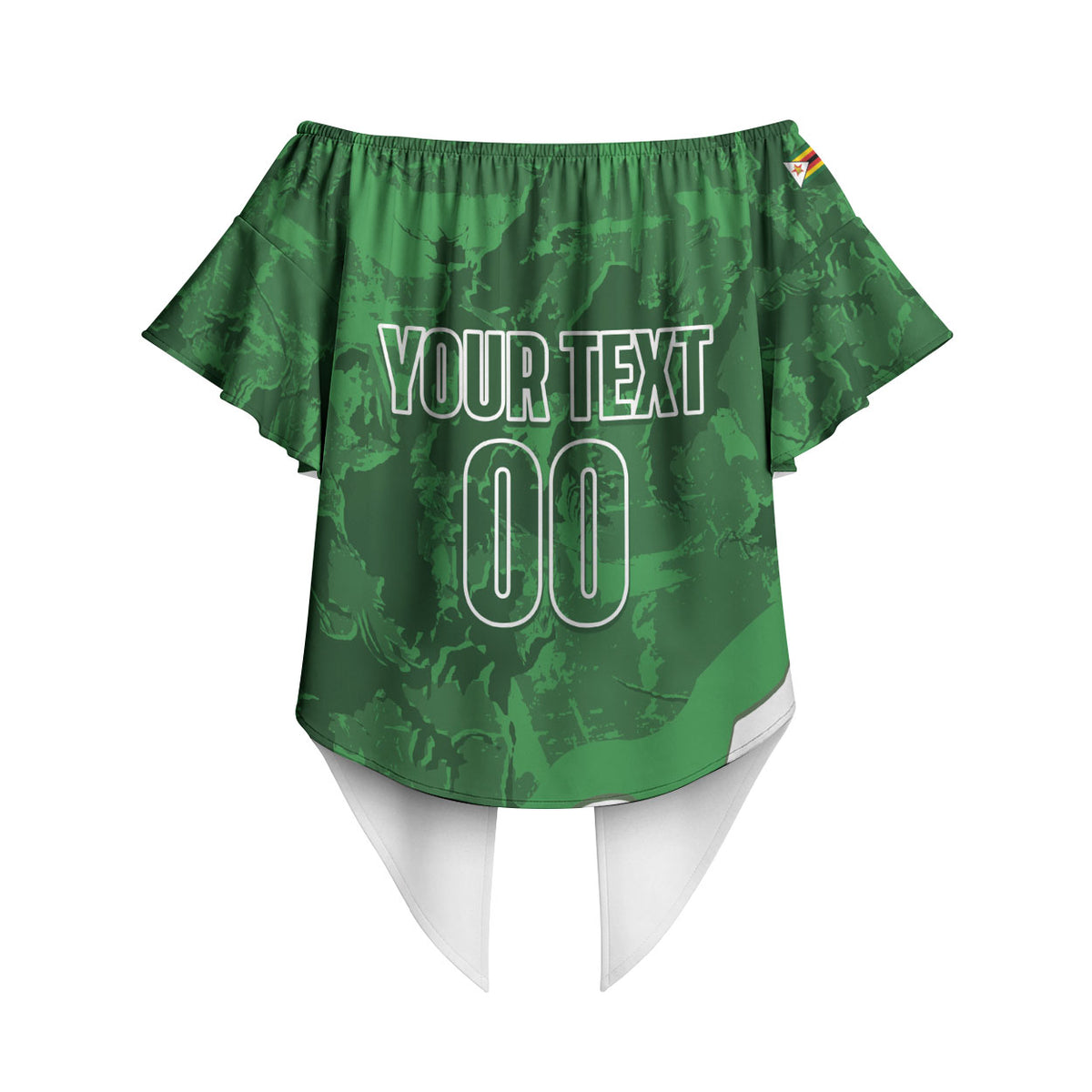 Custom Zimbabwe Rugby 2026 Off Shoulder Wrap Waist Top Go Sables Sporty Grunge Style