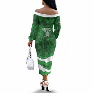 Custom Zimbabwe Rugby 2026 Off The Shoulder Long Sleeve Dress Go Sables Sporty Grunge Style