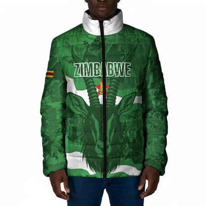 Custom Zimbabwe Rugby 2026 Padded Jacket Go Sables Sporty Grunge Style