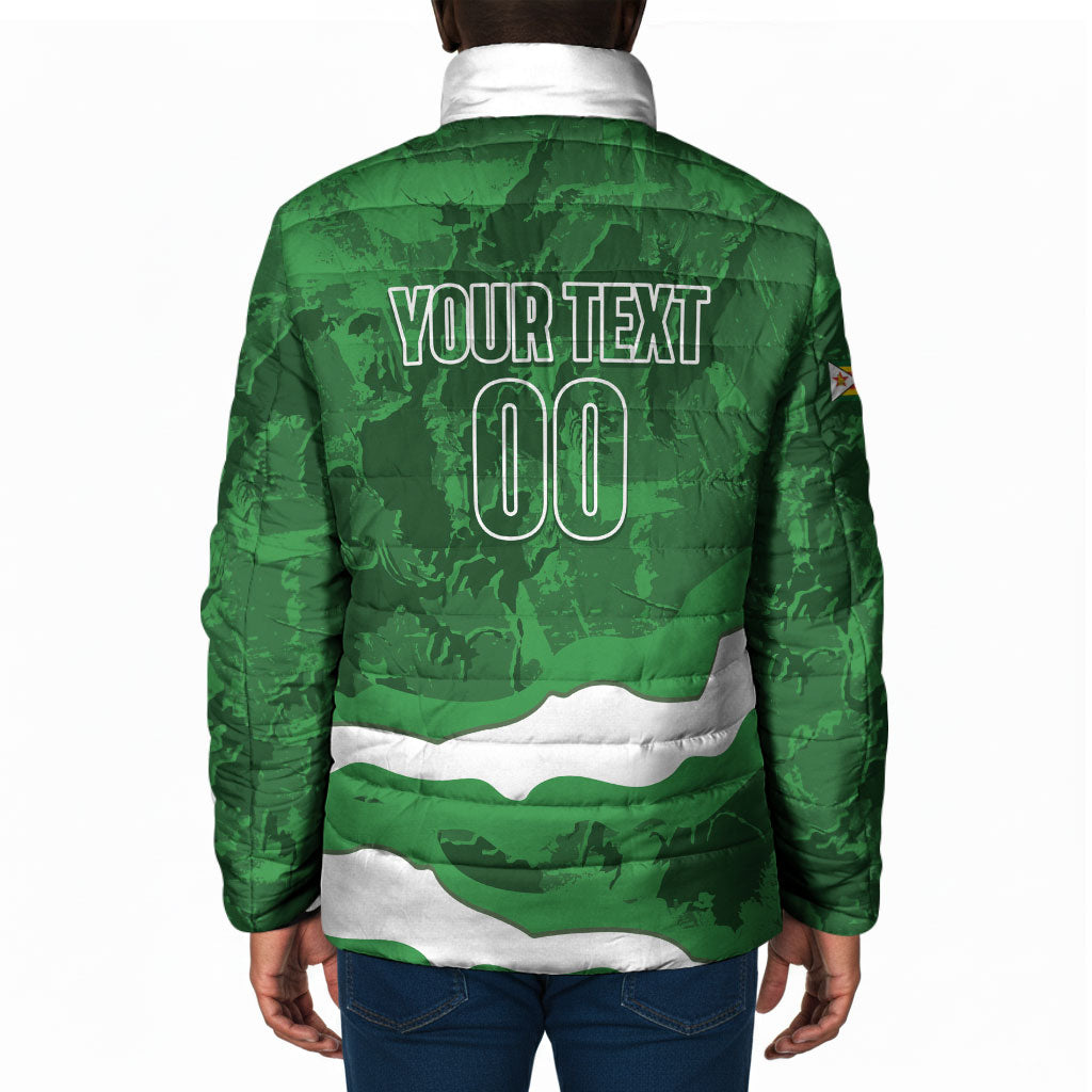 Custom Zimbabwe Rugby 2026 Padded Jacket Go Sables Sporty Grunge Style