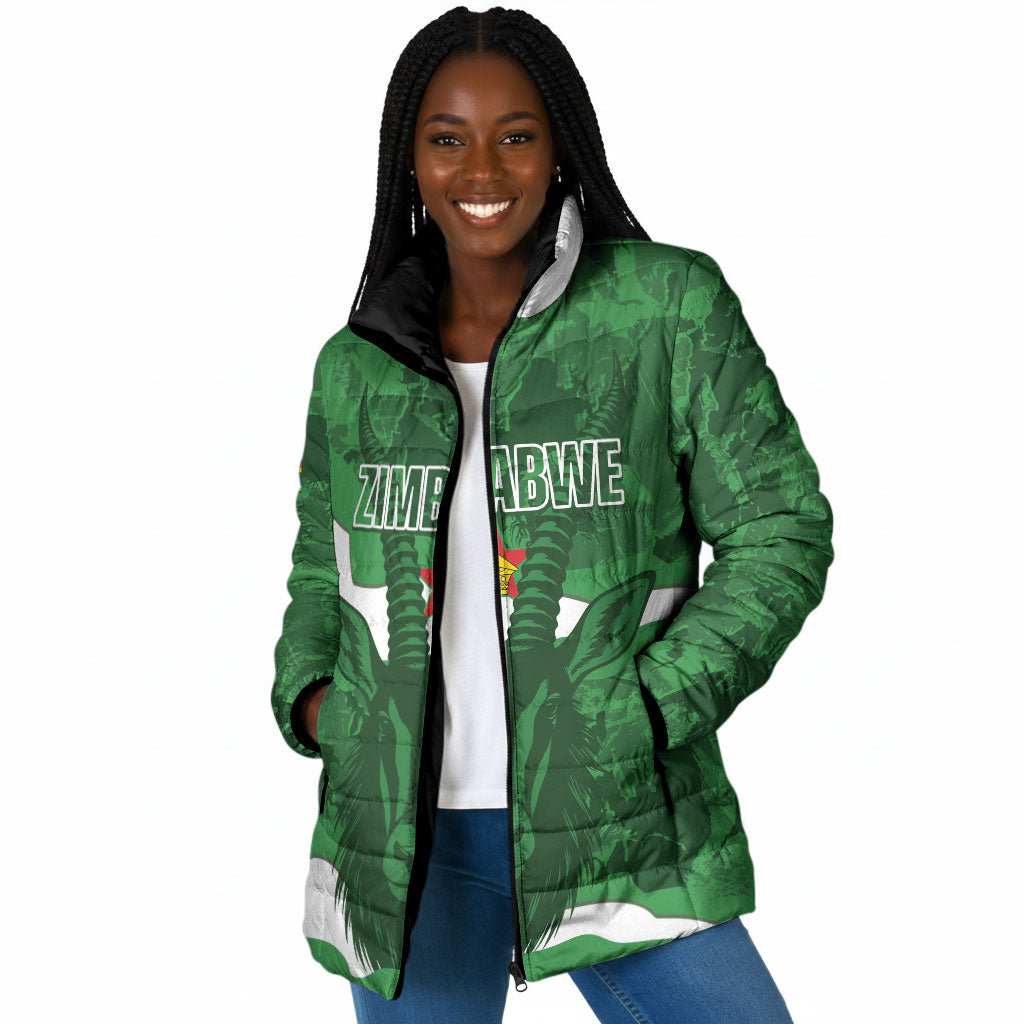 Custom Zimbabwe Rugby 2026 Padded Jacket Go Sables Sporty Grunge Style