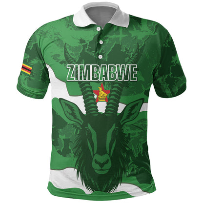 Custom Zimbabwe Rugby 2026 Polo Shirt Go Sables Sporty Grunge Style