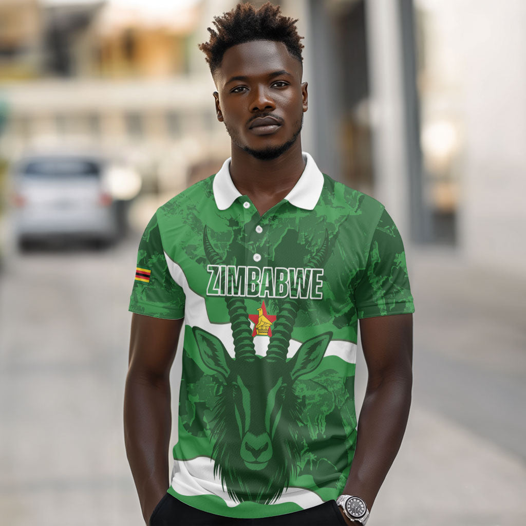 Custom Zimbabwe Rugby 2026 Polo Shirt Go Sables Sporty Grunge Style