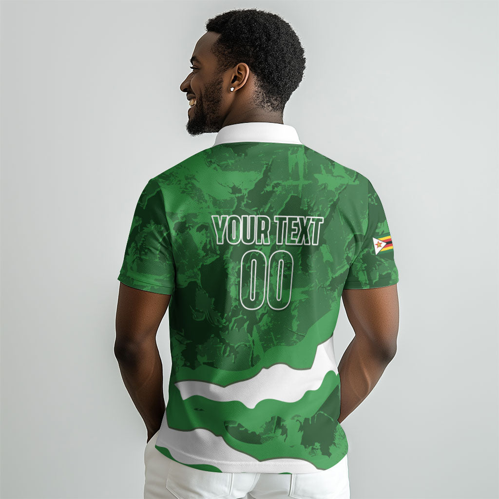 Custom Zimbabwe Rugby 2026 Polo Shirt Go Sables Sporty Grunge Style