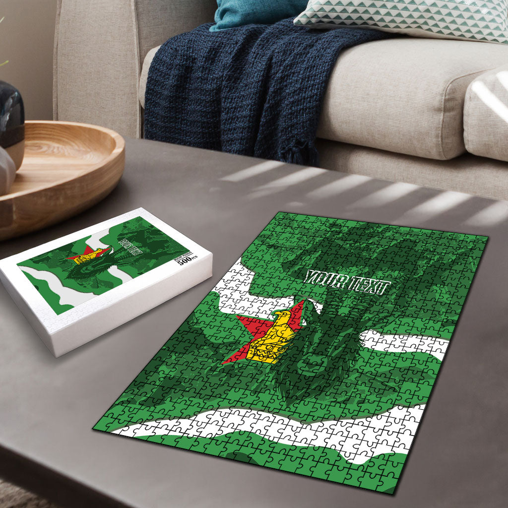 Custom Zimbabwe Rugby 2026 Puzzle Go Sables Sporty Grunge Style