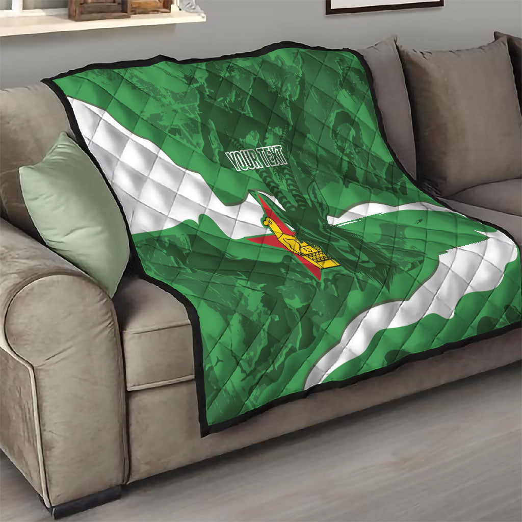 Custom Zimbabwe Rugby 2026 Quilt Go Sables Sporty Grunge Style