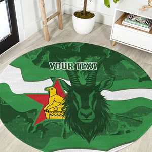 Custom Zimbabwe Rugby 2026 Round Carpet Go Sables Sporty Grunge Style