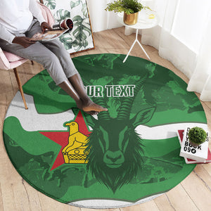 Custom Zimbabwe Rugby 2026 Round Carpet Go Sables Sporty Grunge Style