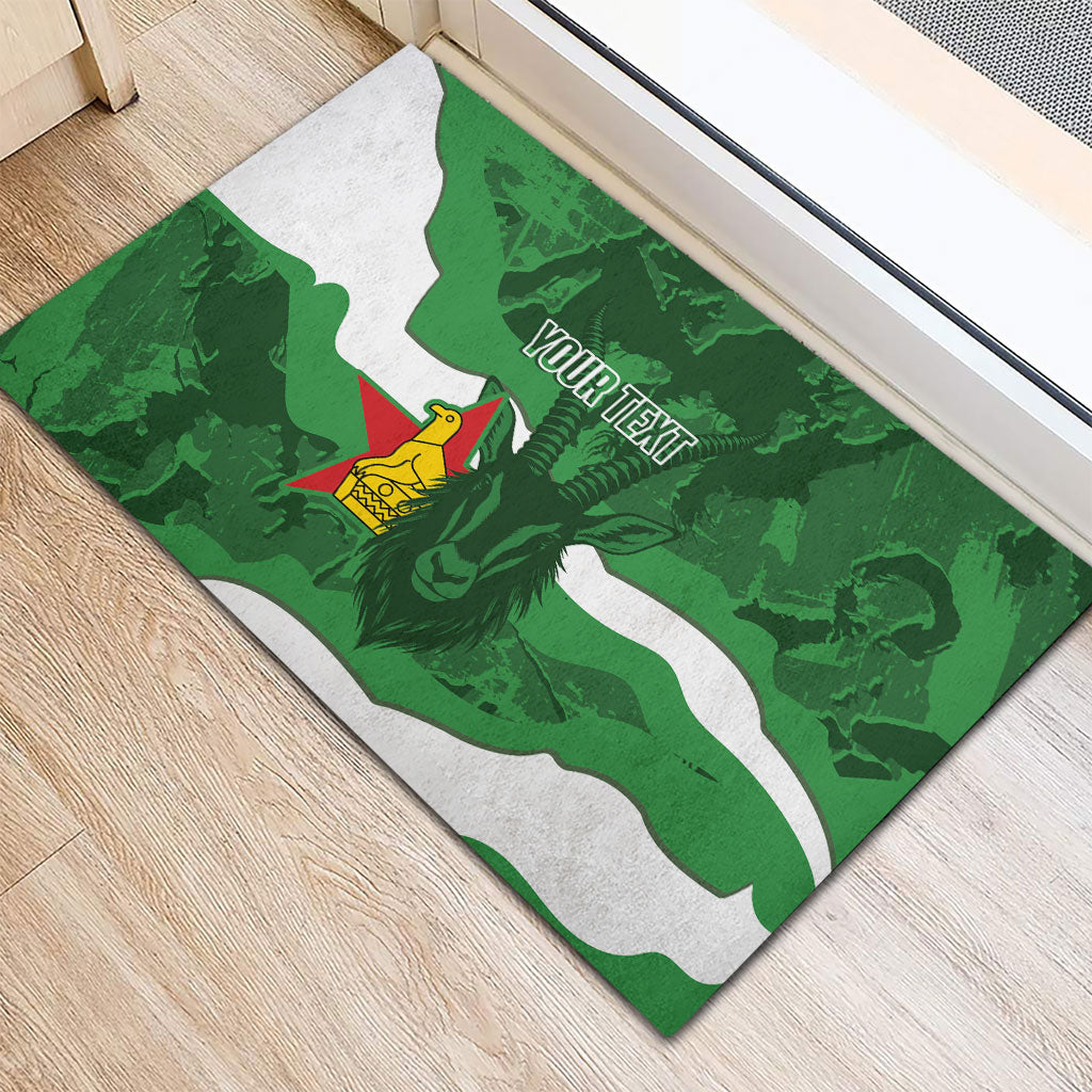 Custom Zimbabwe Rugby 2026 Rubber Doormat Go Sables Sporty Grunge Style