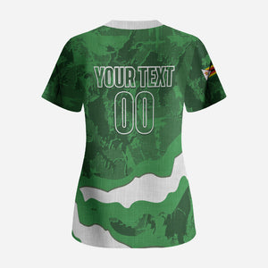 Custom Zimbabwe Rugby 2026 Scrub Top Go Sables Sporty Grunge Style