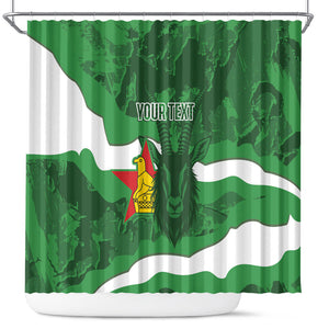 Custom Zimbabwe Rugby 2026 Shower Curtain Go Sables Sporty Grunge Style