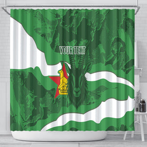Custom Zimbabwe Rugby 2026 Shower Curtain Go Sables Sporty Grunge Style