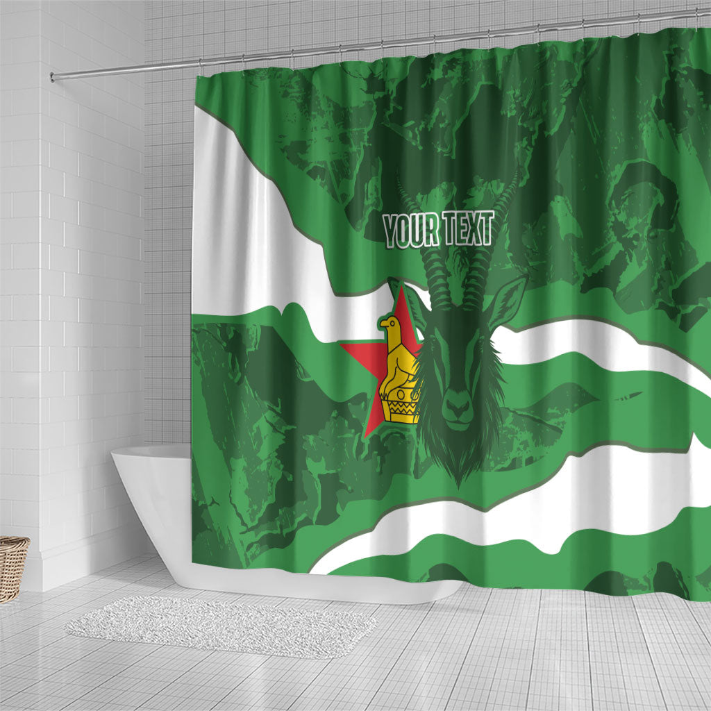 Custom Zimbabwe Rugby 2026 Shower Curtain Go Sables Sporty Grunge Style
