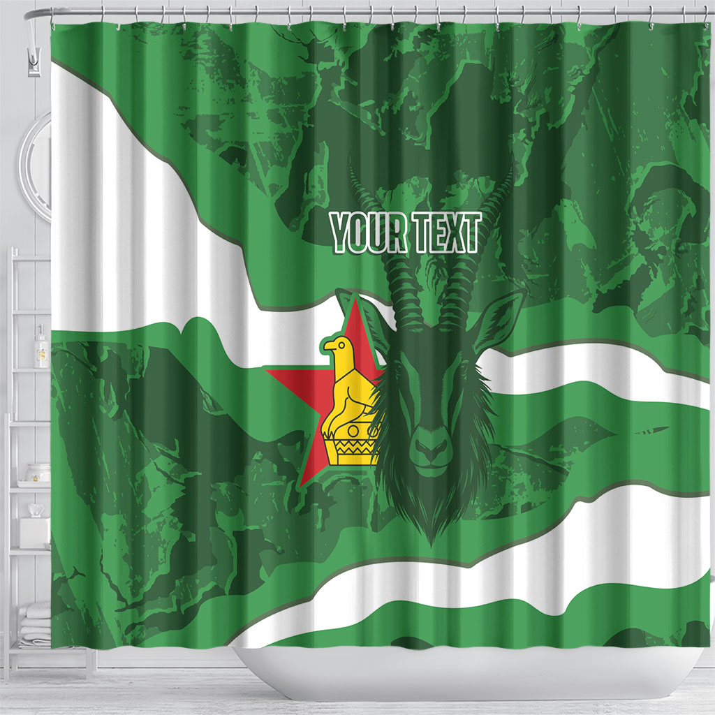 Custom Zimbabwe Rugby 2026 Shower Curtain Go Sables Sporty Grunge Style
