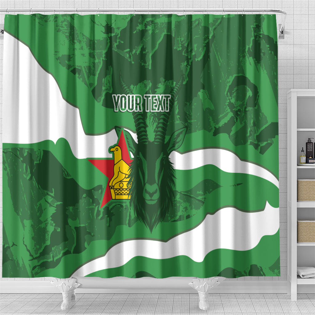 Custom Zimbabwe Rugby 2026 Shower Curtain Go Sables Sporty Grunge Style