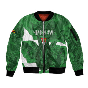 Custom Zimbabwe Rugby 2026 Sleeve Zip Bomber Jacket Go Sables Sporty Grunge Style