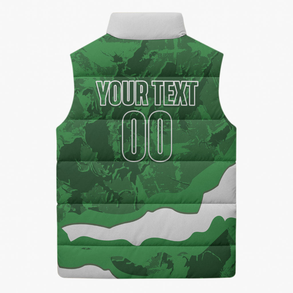 Custom Zimbabwe Rugby 2026 Sleeveless Puffer Jacket Go Sables Sporty Grunge Style