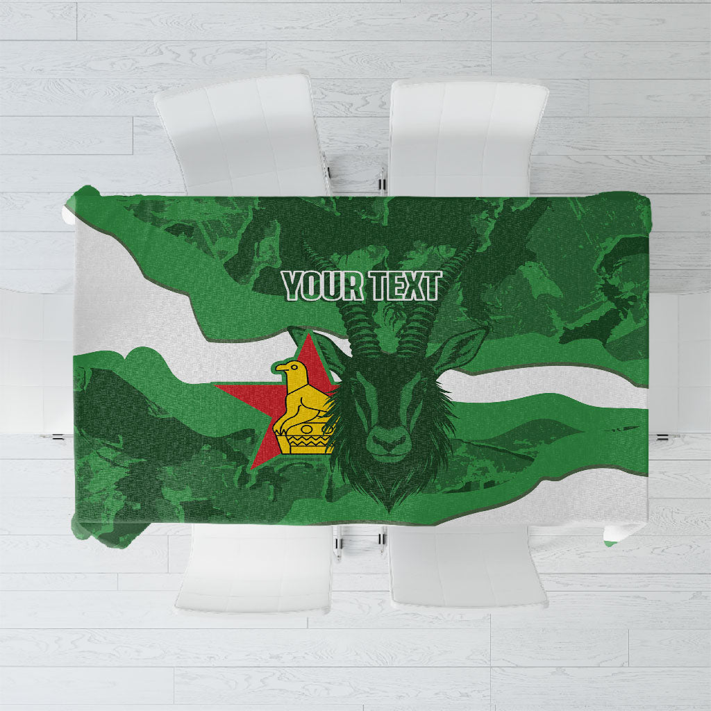 Custom Zimbabwe Rugby 2026 Tablecloth Go Sables Sporty Grunge Style