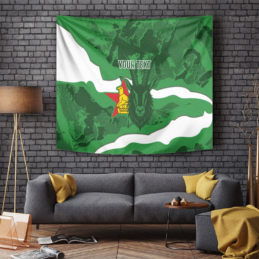 Custom Zimbabwe Rugby 2026 Tapestry Go Sables Sporty Grunge Style