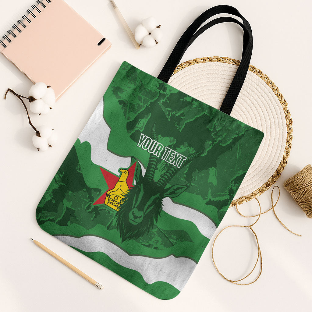 Custom Zimbabwe Rugby 2026 Tote Bag Go Sables Sporty Grunge Style