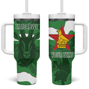 Custom Zimbabwe Rugby 2026 Tumbler With Handle Go Sables Sporty Grunge Style