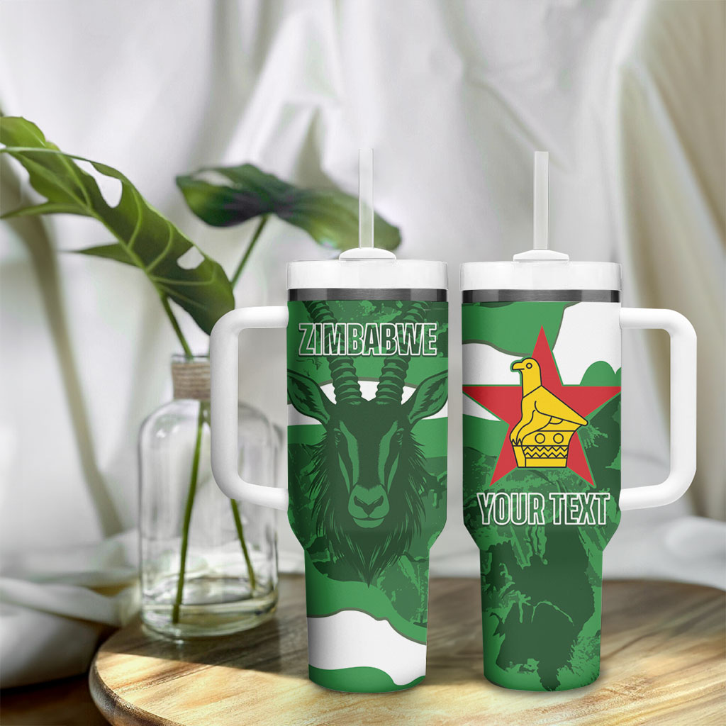 Custom Zimbabwe Rugby 2026 Tumbler With Handle Go Sables Sporty Grunge Style