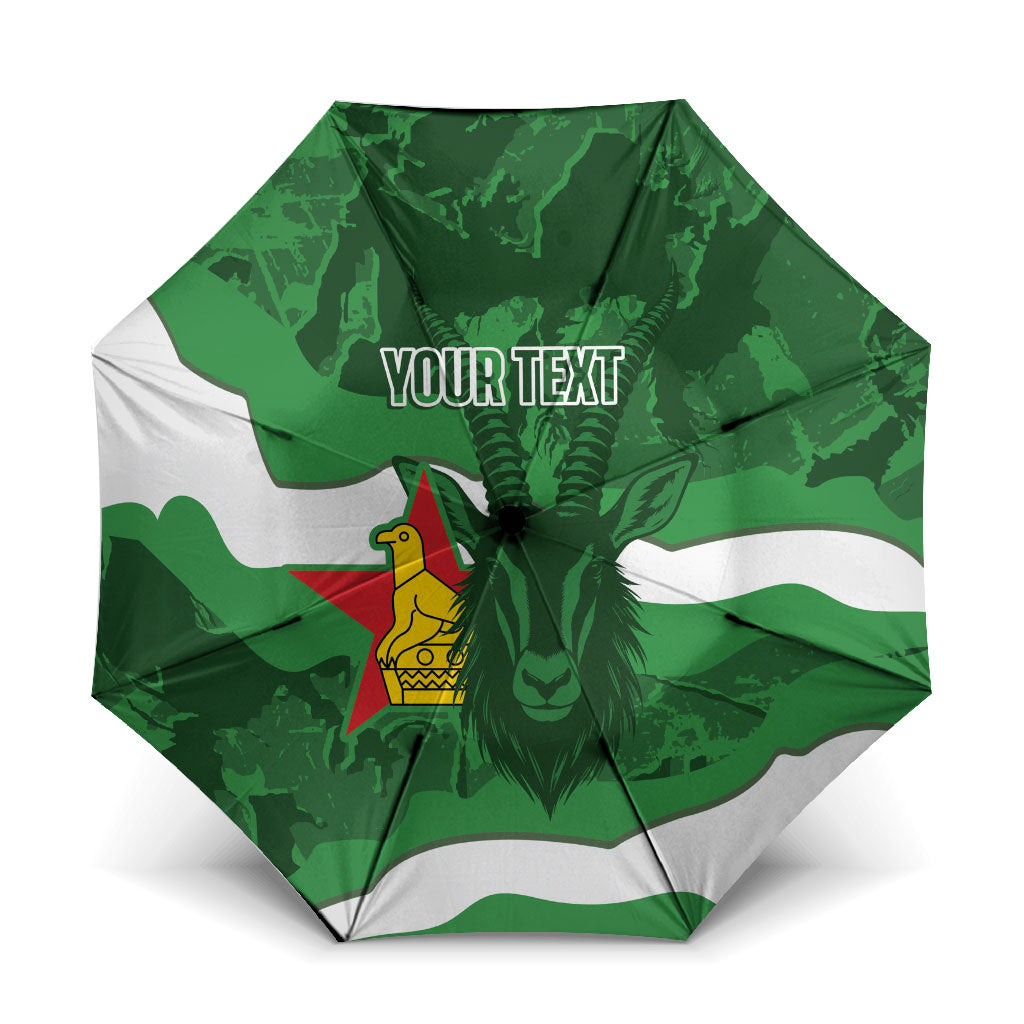 Custom Zimbabwe Rugby 2026 Umbrella Go Sables Sporty Grunge Style